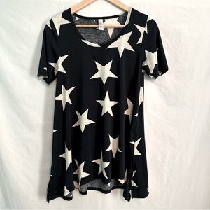 LulaRoe Americana Perfect T Top Navy Blue with White Stars